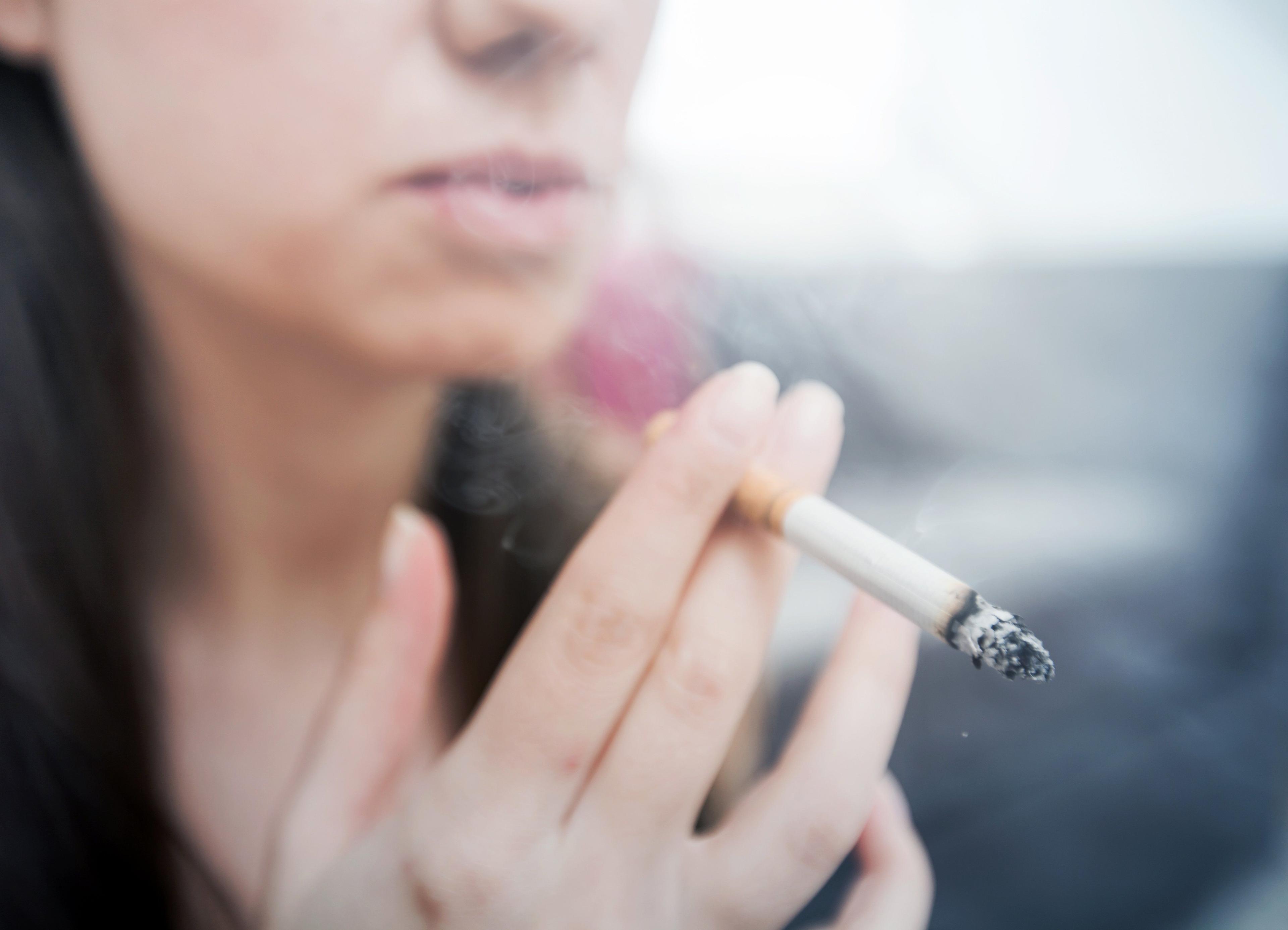 woman smoking