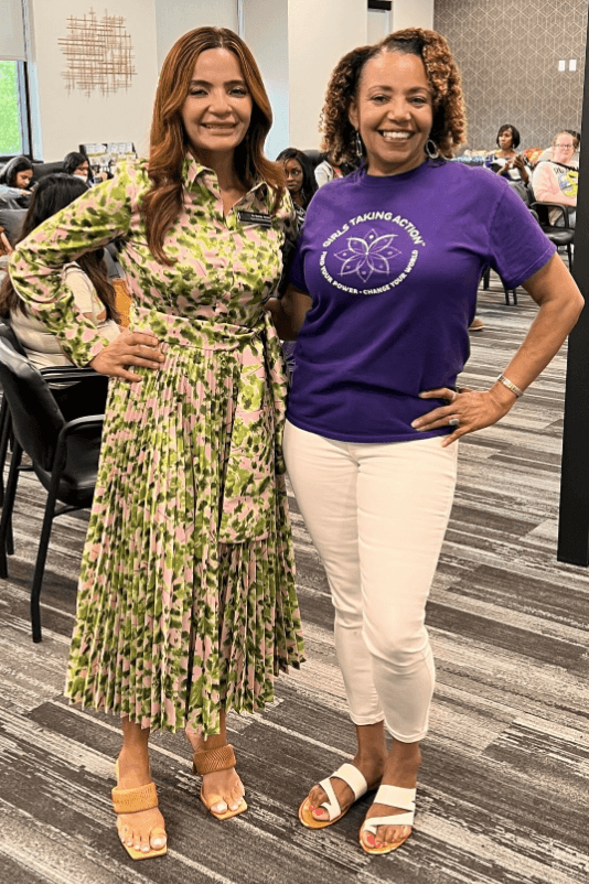 Mohiba Tareen, MD, with a Girls in Action member at the 2nd Annual Careers in Medicine event.