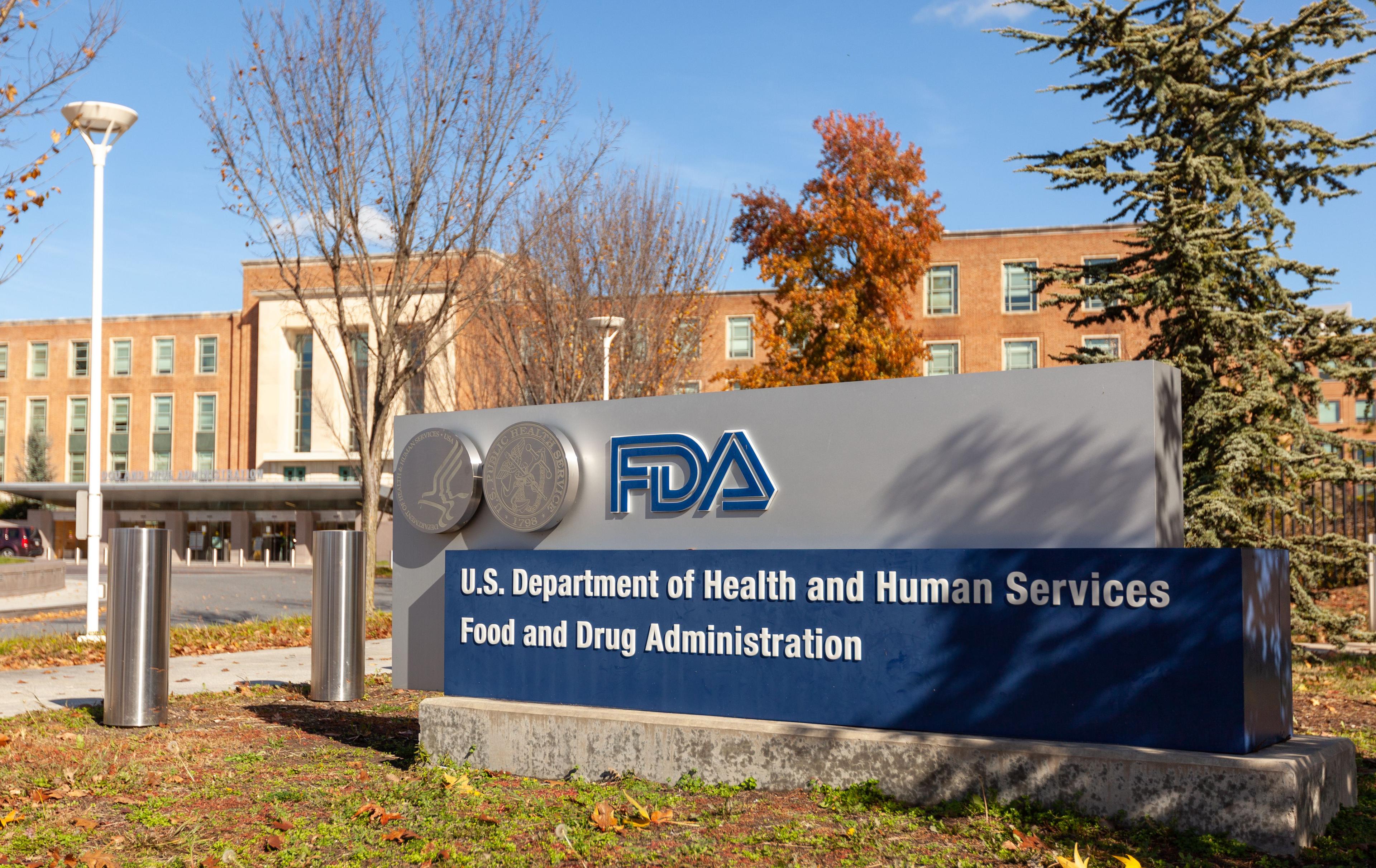 Exterior view of the headquarters of US Food and Drug Administration