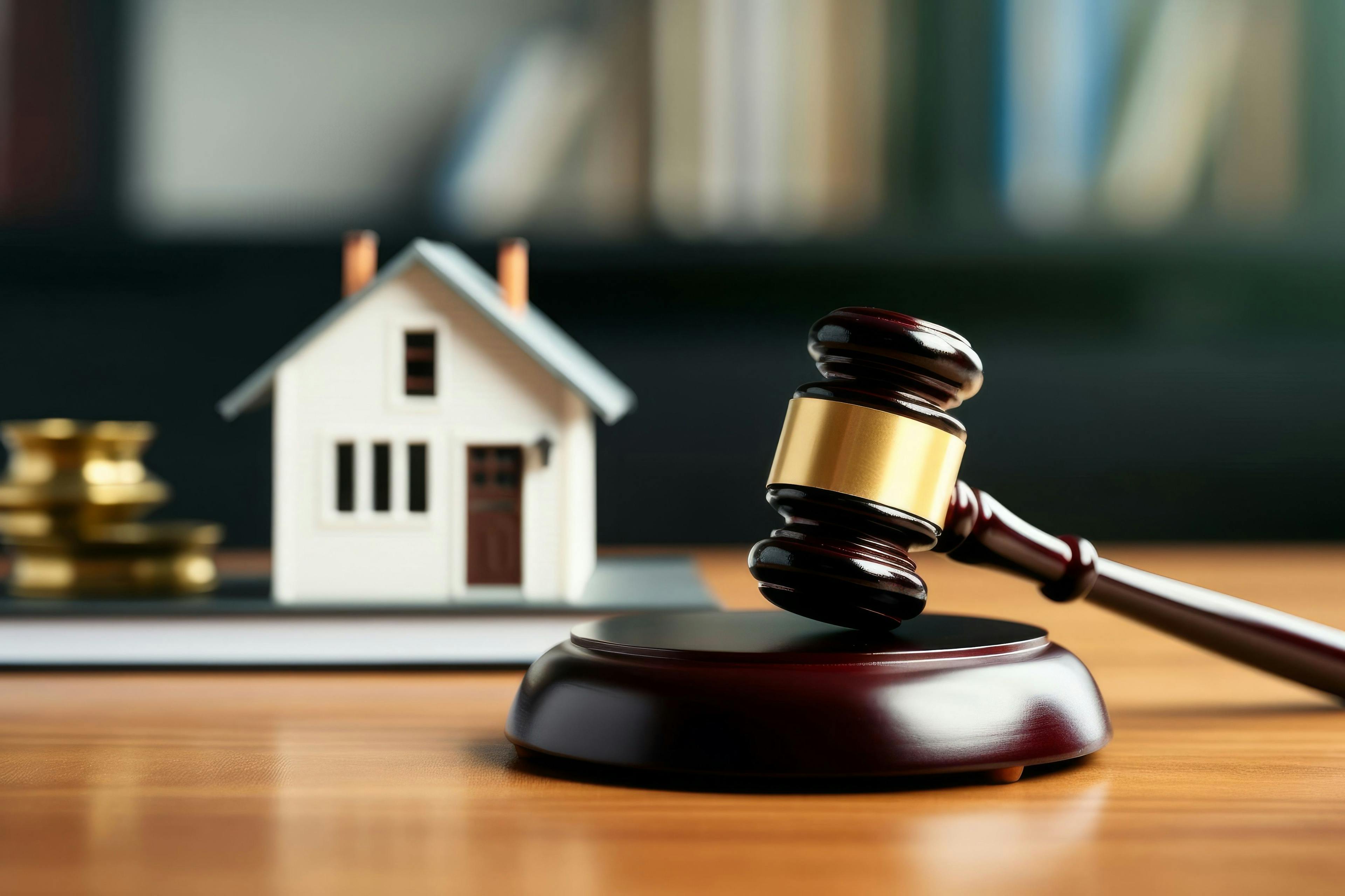 Courtroom gavel with home in the background | Image Credit: © Visual Venture - stock.adobe.com