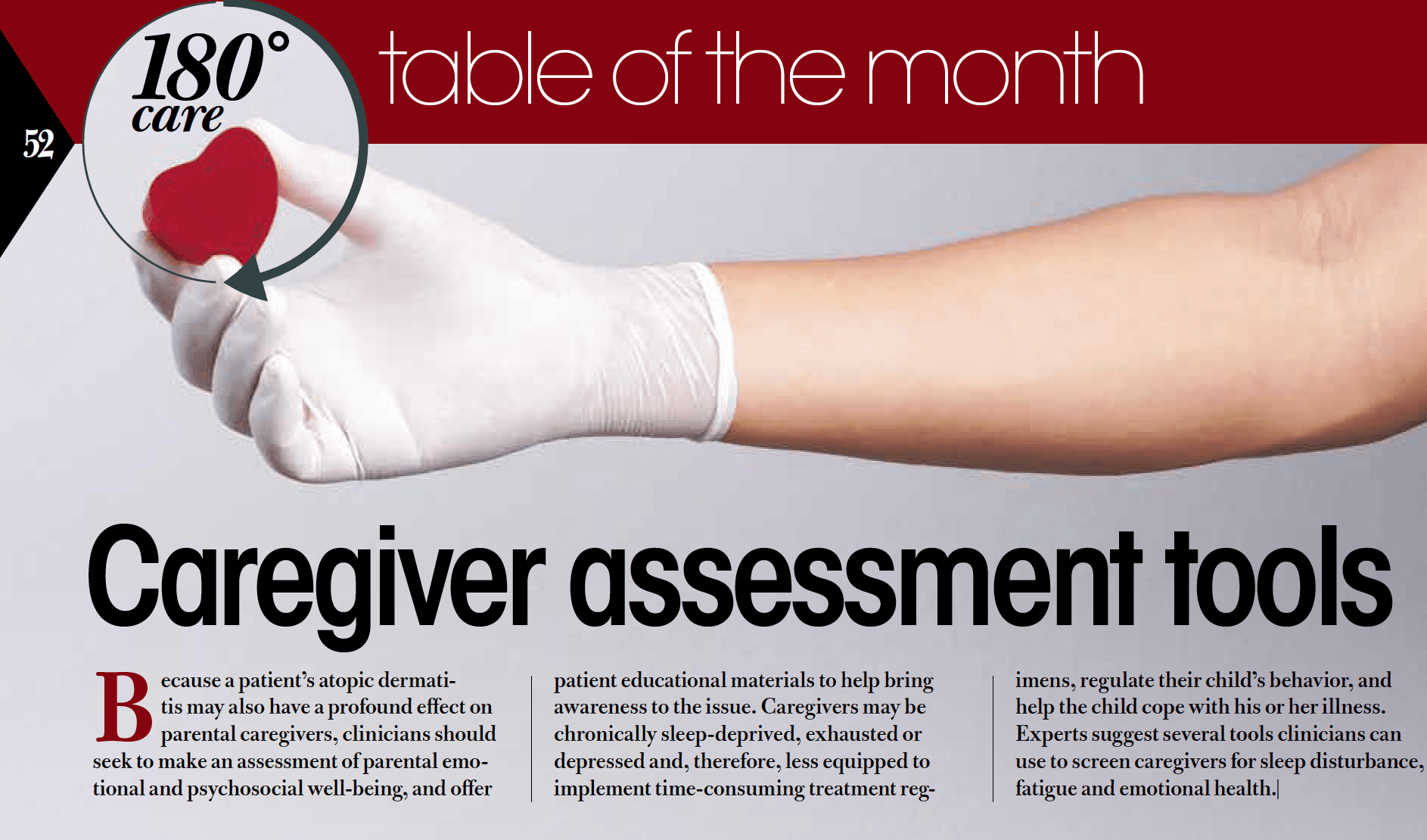 Caregiver assessment tools